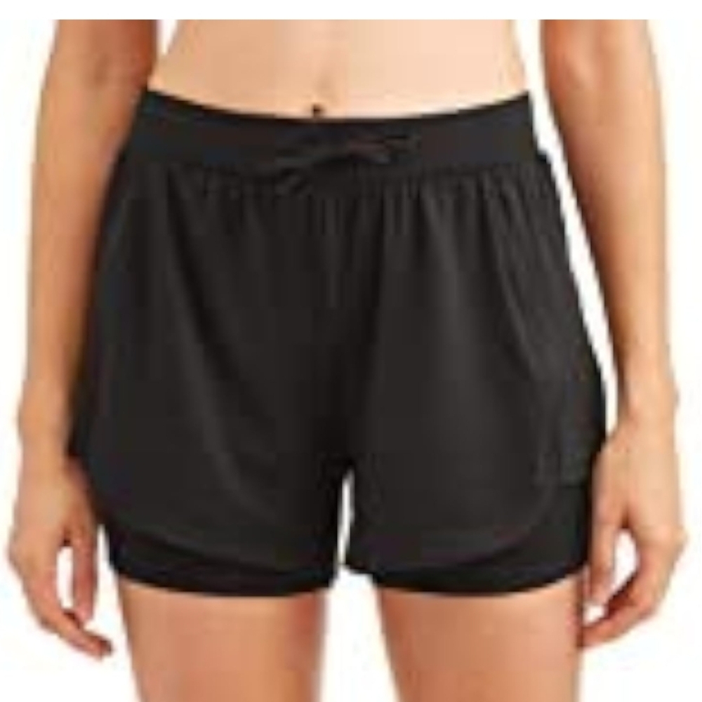 Avia Black Athletic Layered Running Shorts